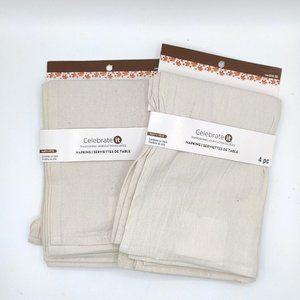 100% Cotton Cloth Dinner Napkins Neutral Beige Tan Thanksgiving Fall Farmhouse